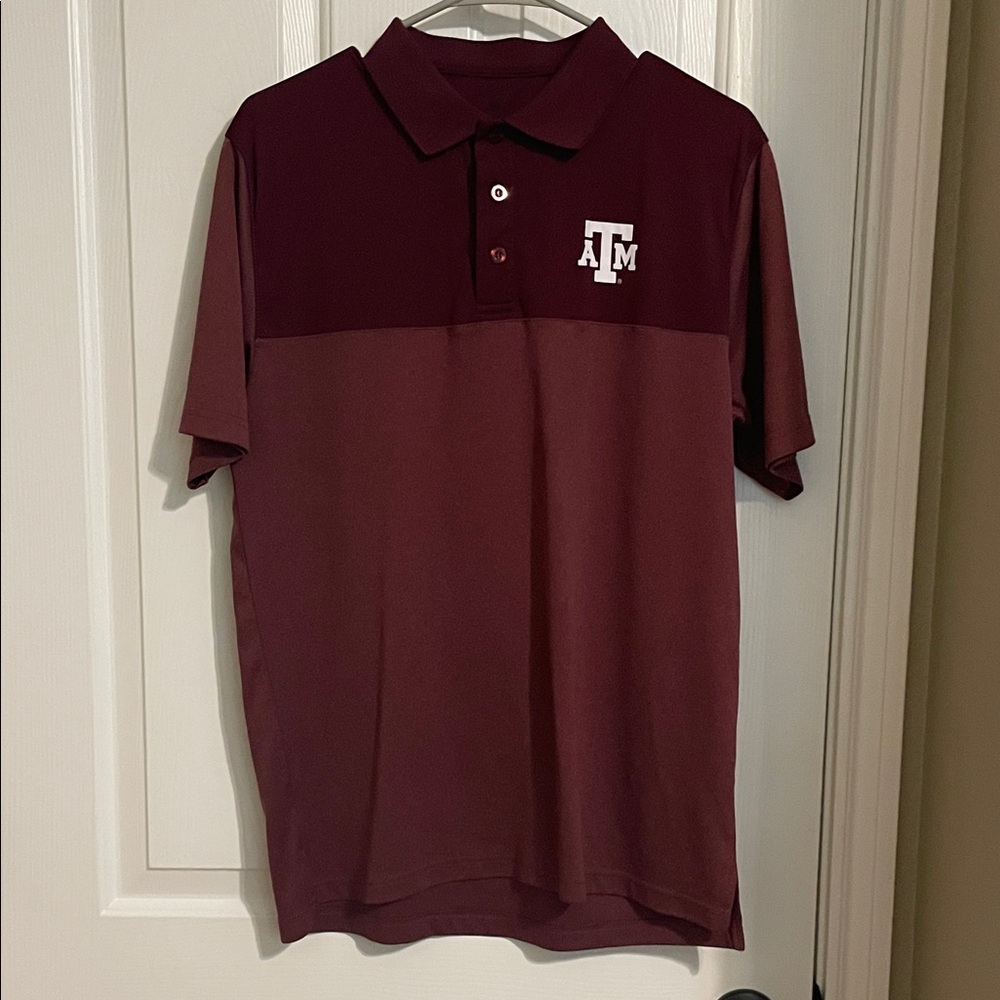 Texas A&M Colosseum Two-Tone Maroon Polo Shirt